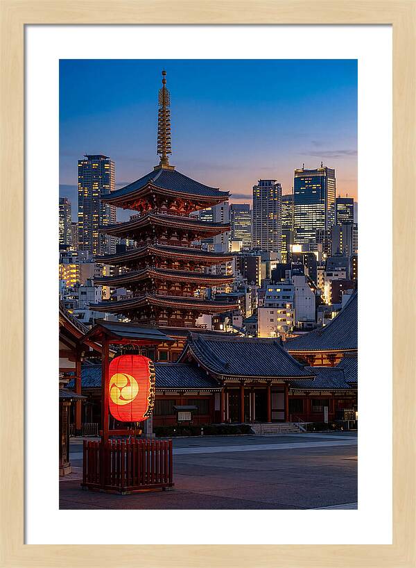 Tokyo Sensoji Temple At Dusk