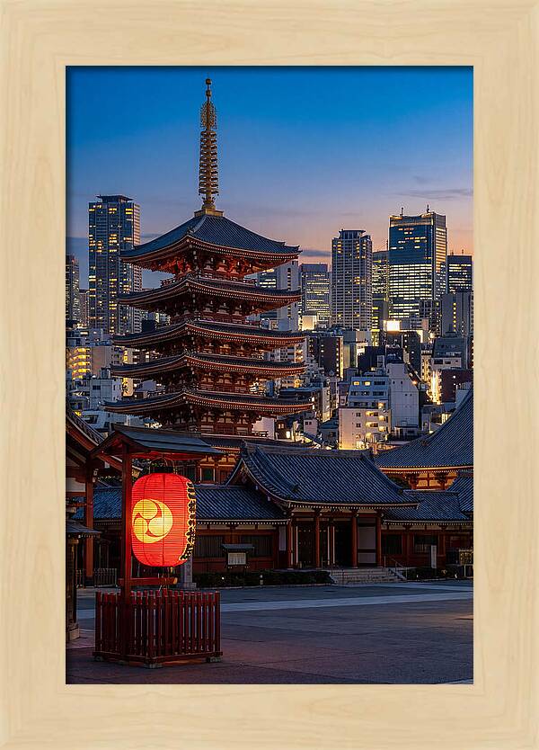 Tokyo Sensoji Temple At Dusk