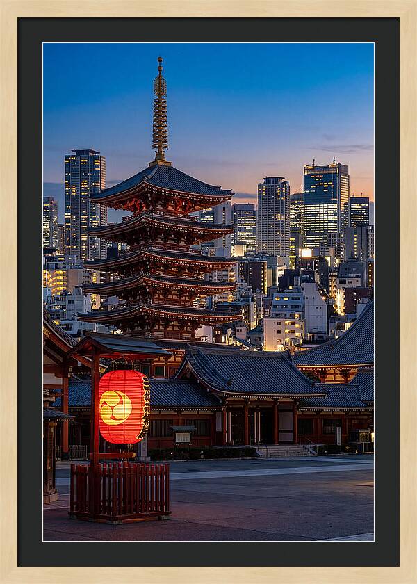 Tokyo Sensoji Temple At Dusk