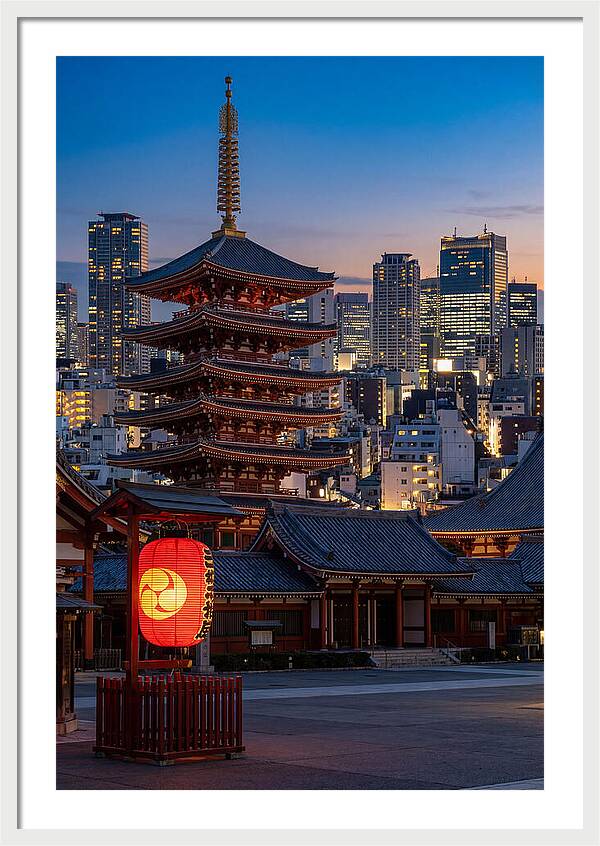 Tokyo Sensoji Temple At Dusk