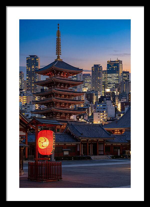 Tokyo Sensoji Temple At Dusk