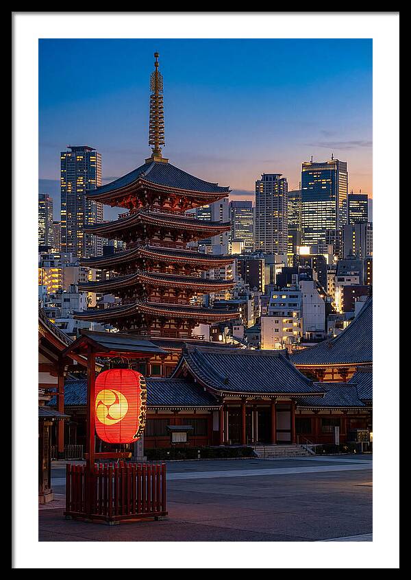 Tokyo Sensoji Temple At Dusk
