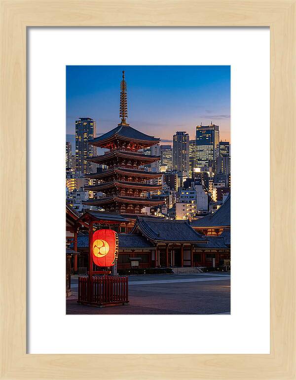 Tokyo Sensoji Temple At Dusk
