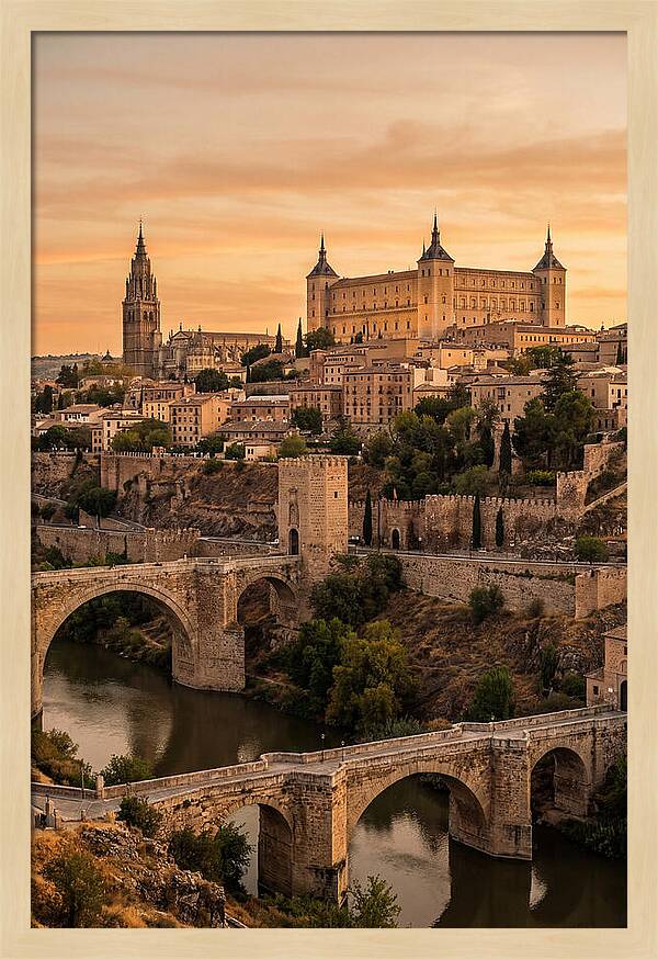 Toledo Skyline At Golden Hour