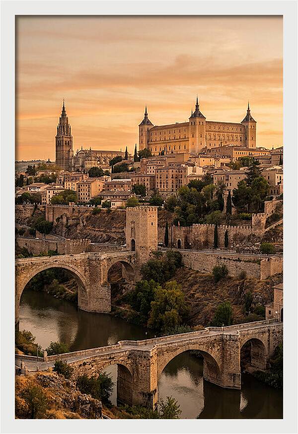 Toledo Skyline At Golden Hour