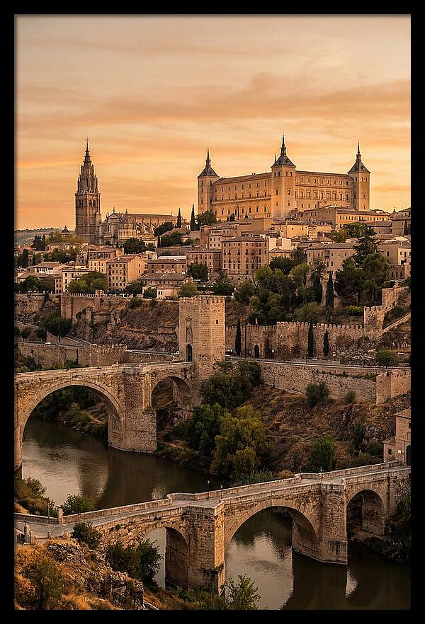 Toledo Skyline At Golden Hour