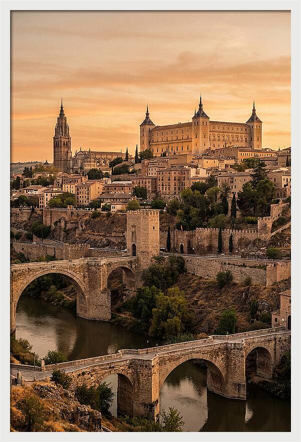 Toledo Skyline At Golden Hour