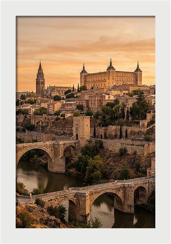 Toledo Skyline At Golden Hour