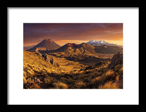 Tongariro Volcanoes At Golden Hour