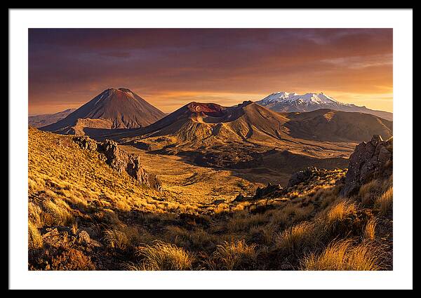 Tongariro Volcanoes At Golden Hour