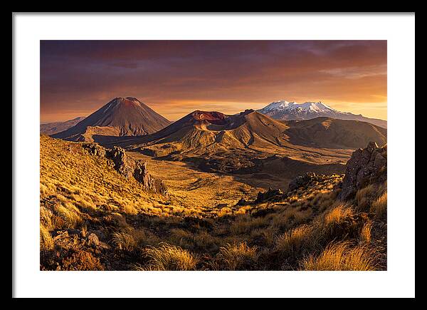 Tongariro Volcanoes At Golden Hour