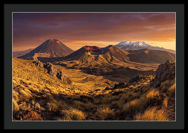 Tongariro Volcanoes At Golden Hour