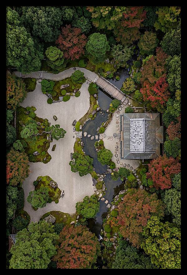Topdown View Of Japanese Garden