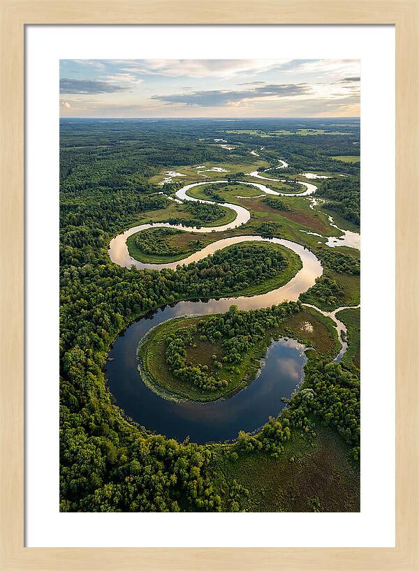 Topdown View Of River Meander