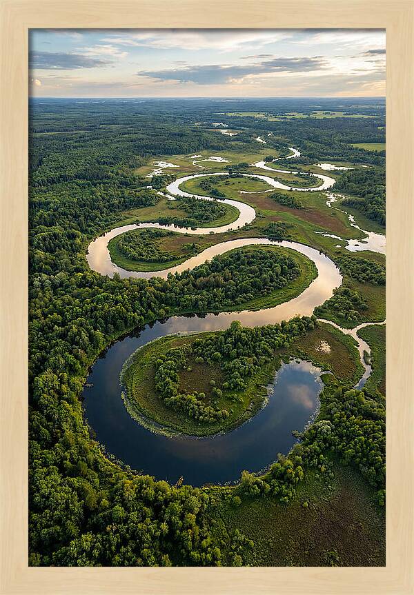 Topdown View Of River Meander