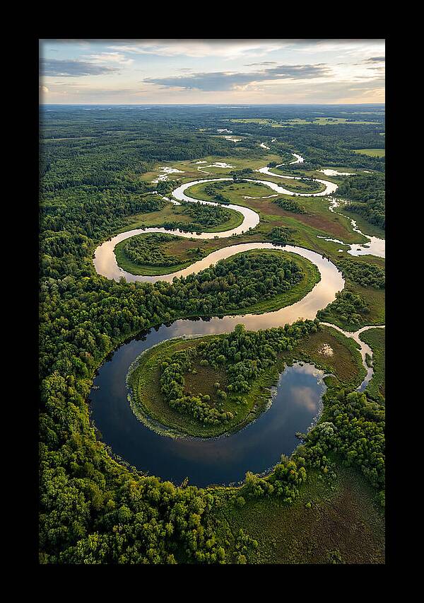 Topdown View Of River Meander