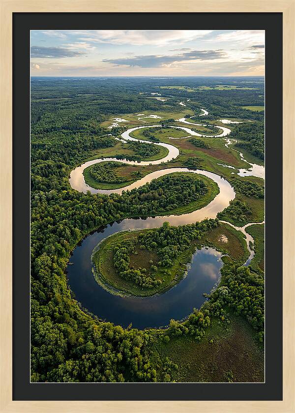 Topdown View Of River Meander