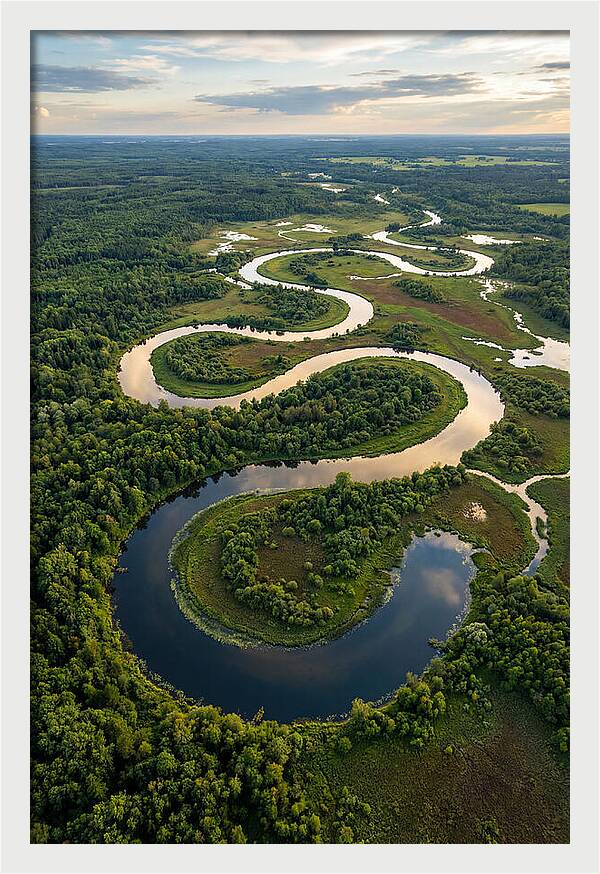 Topdown View Of River Meander