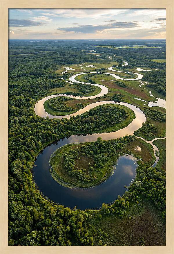 Topdown View Of River Meander