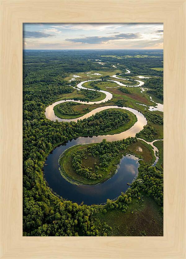 Topdown View Of River Meander
