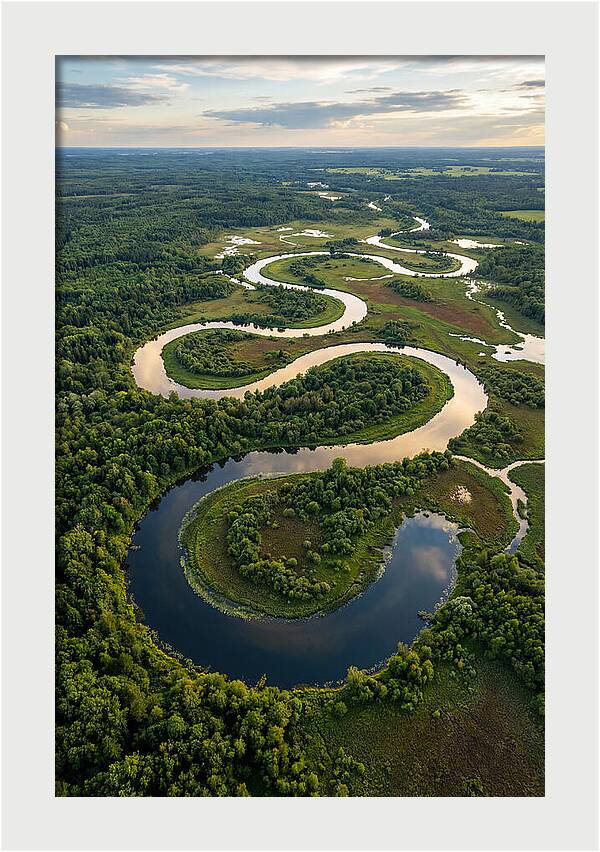 Topdown View Of River Meander