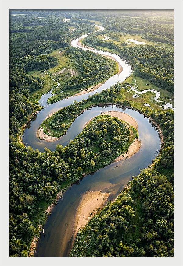 Topdown View Of River Meanders
