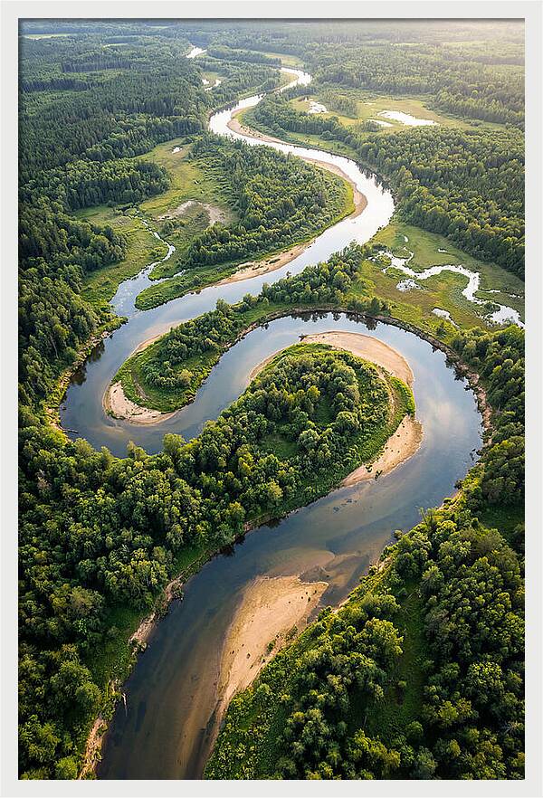 Topdown View Of River Meanders