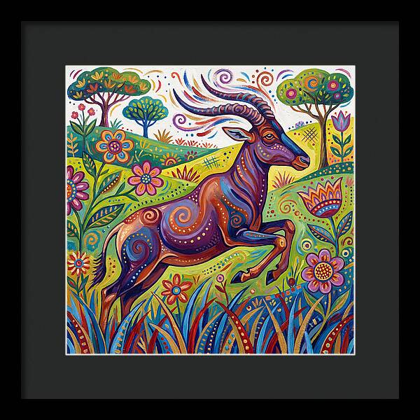 Topi Grazing In Colorful Terrain