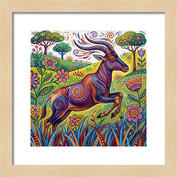 Topi Grazing In Colorful Terrain