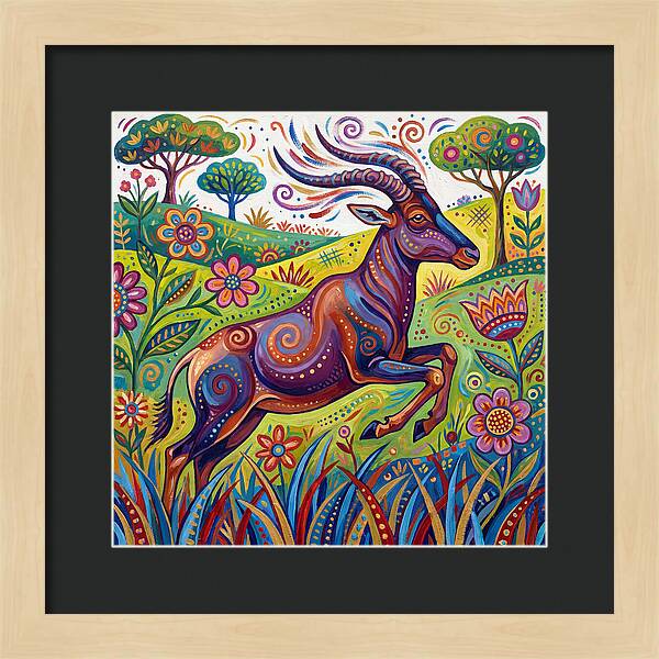 Topi Grazing In Colorful Terrain