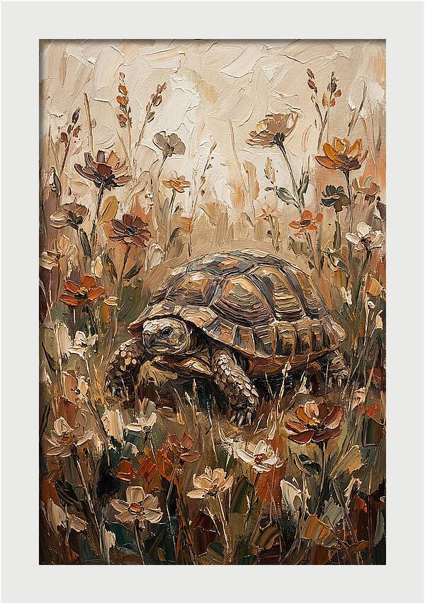 Tortoise Among Wildflowers