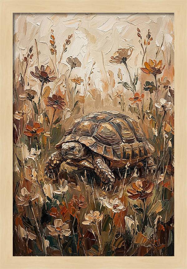 Tortoise Among Wildflowers