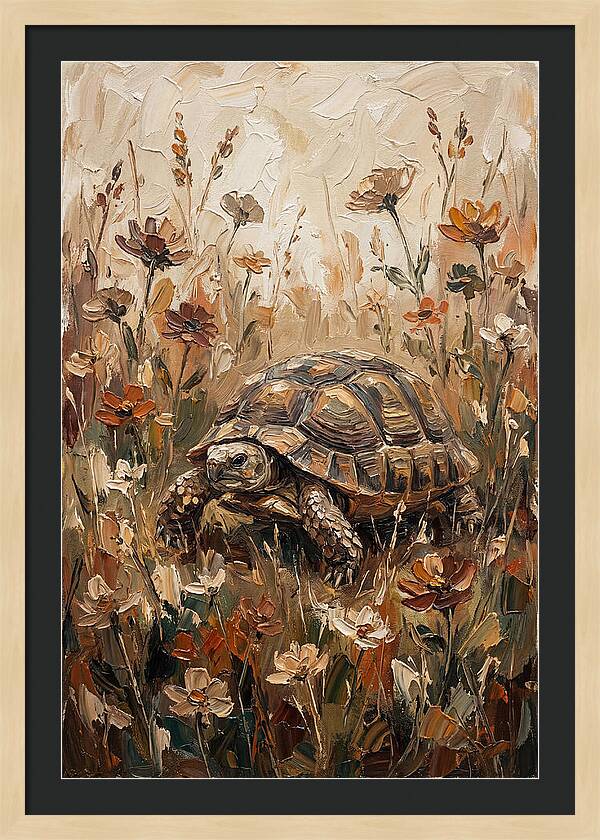 Tortoise Among Wildflowers