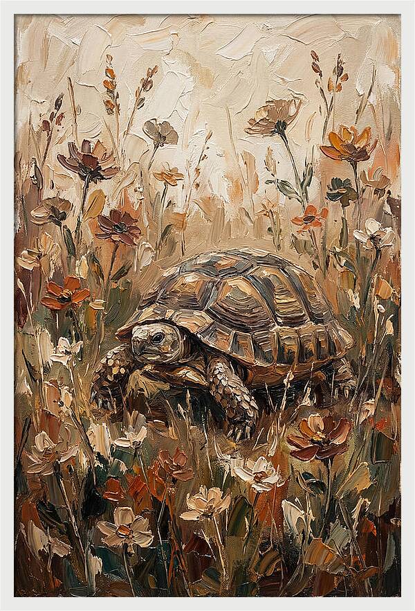 Tortoise Among Wildflowers