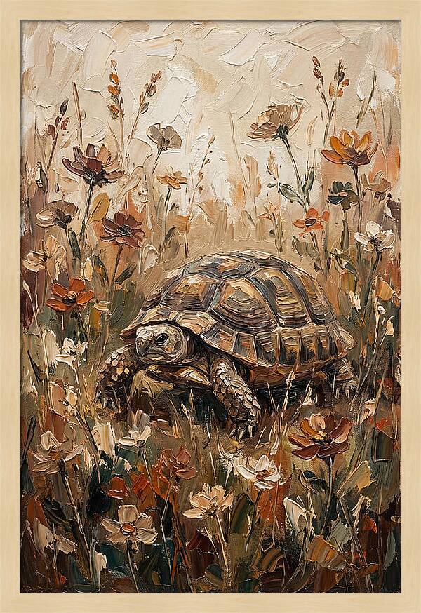 Tortoise Among Wildflowers
