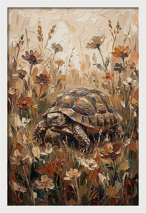 Tortoise Among Wildflowers