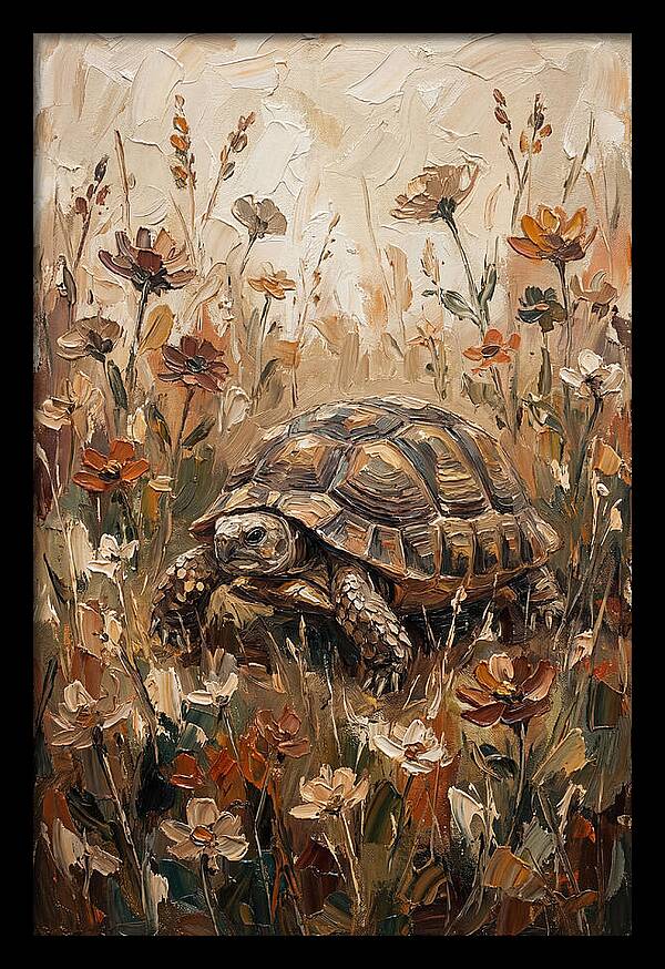 Tortoise Among Wildflowers