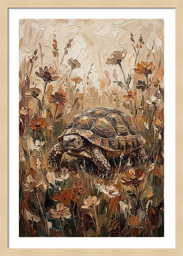 Tortoise Among Wildflowers