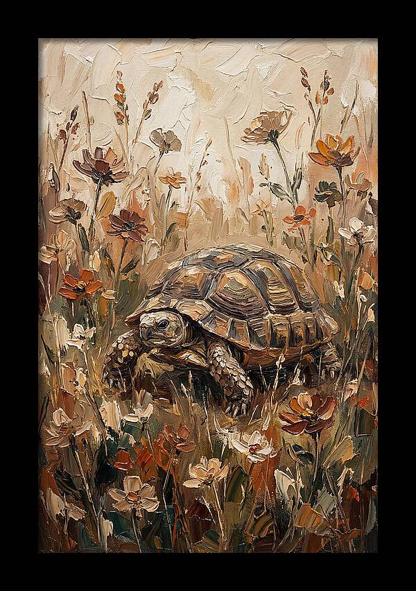 Tortoise Among Wildflowers