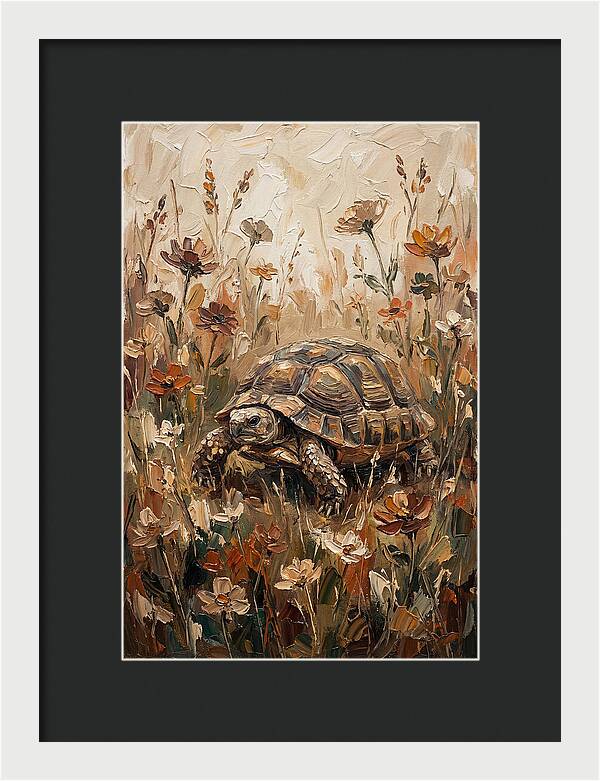 Tortoise Among Wildflowers