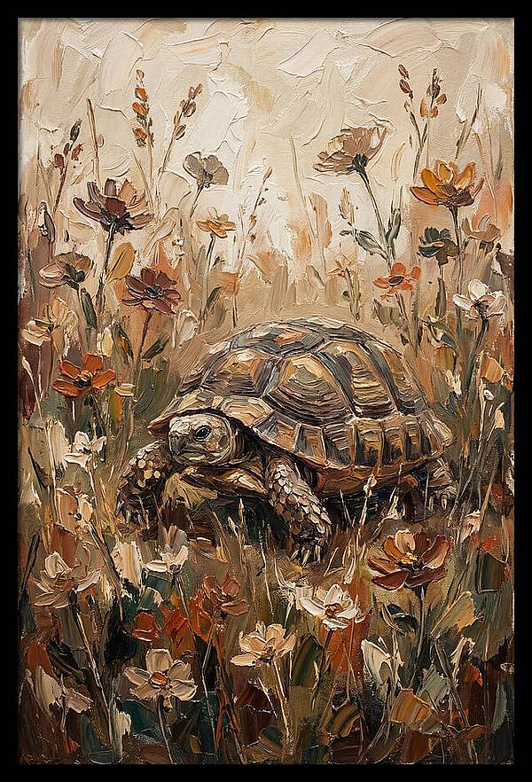 Tortoise Among Wildflowers