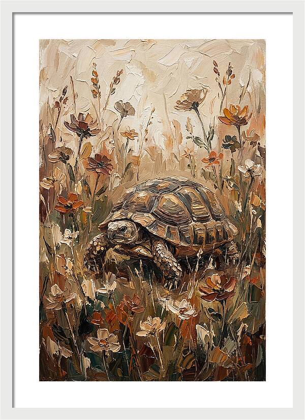 Tortoise Among Wildflowers