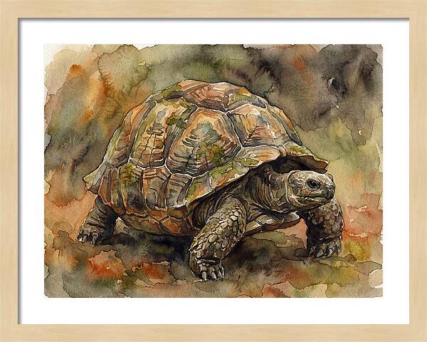 Tortoise In Watercolor Elegance