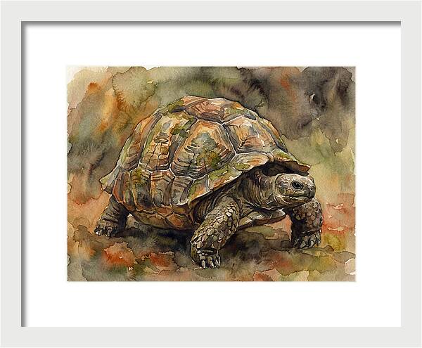 Tortoise In Watercolor Elegance