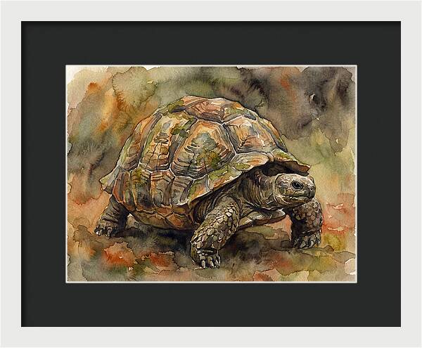 Tortoise In Watercolor Elegance