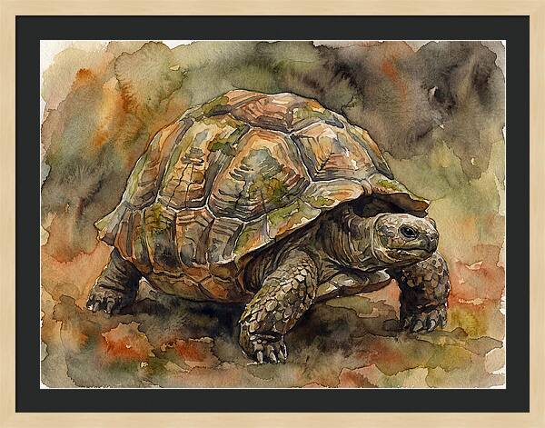 Tortoise In Watercolor Elegance
