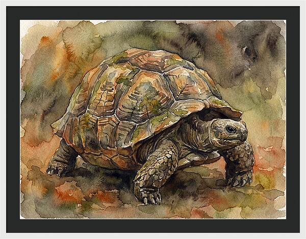 Tortoise In Watercolor Elegance