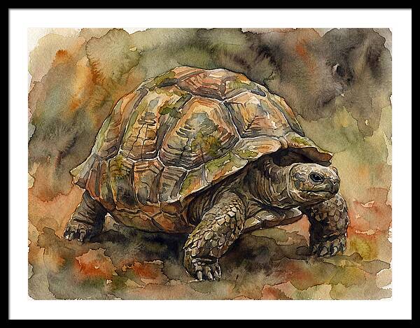 Tortoise In Watercolor Elegance