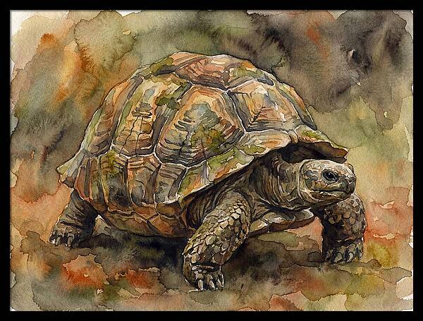 Tortoise In Watercolor Elegance