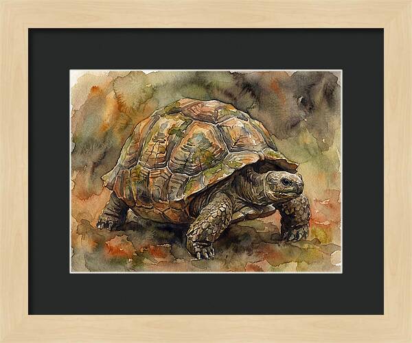 Tortoise In Watercolor Elegance